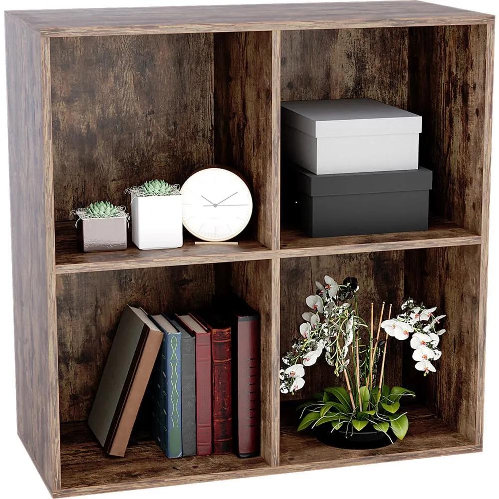 Durham 4 Shelf Cube Storage Unit - Dark Wood