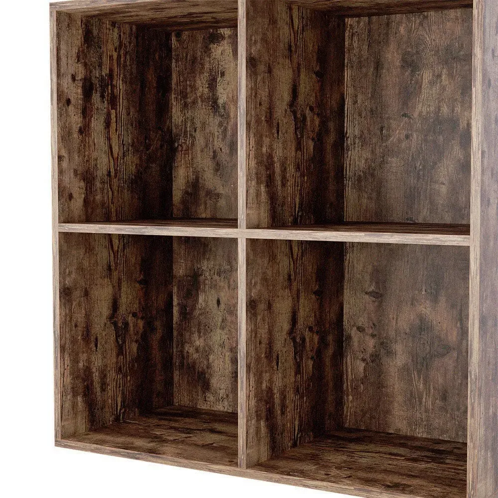 Durham 4 Shelf Cube Storage Unit - Dark Wood