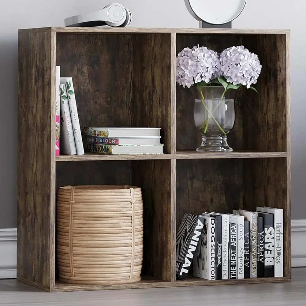 Durham 4 Shelf Cube Storage Unit - Dark Wood image