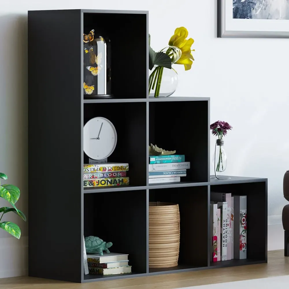 Durham 6 Cube Staircase Storage Unit - Black