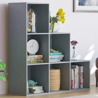 Durham 6-Cube Staircase Storage Unit - Grey, MDF