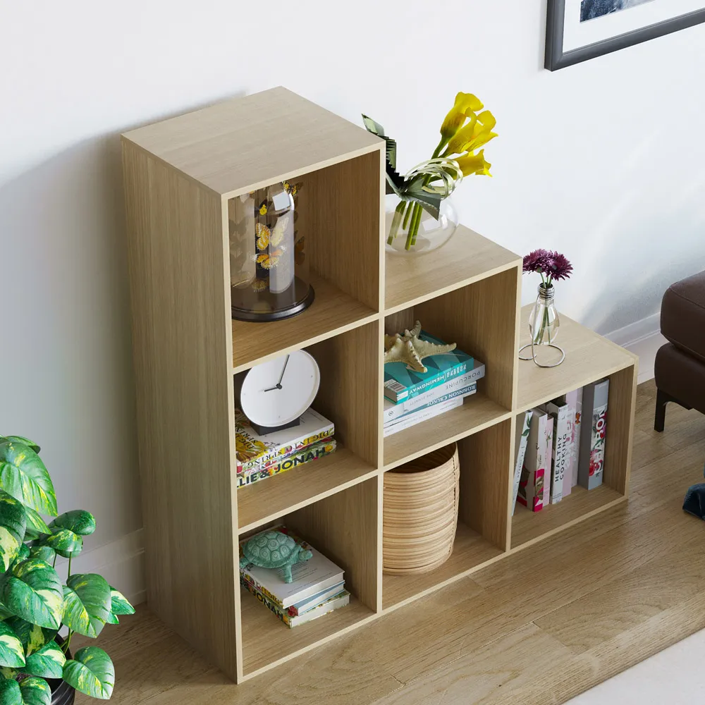 Durham 6 Cube Staircase Storage Unit - Oak