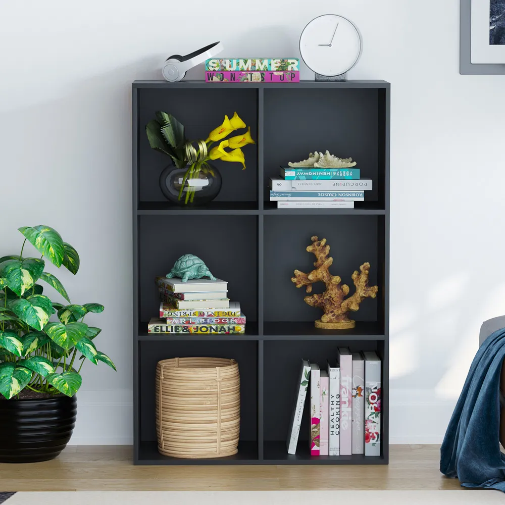 Durham 6 Shelf Cube Storage Unit - Black