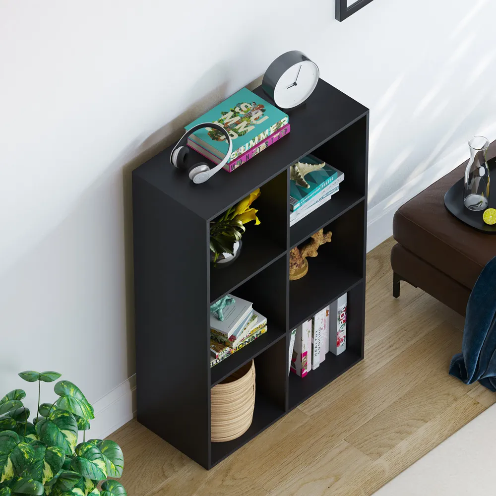 Durham 6 Shelf Cube Storage Unit - Black