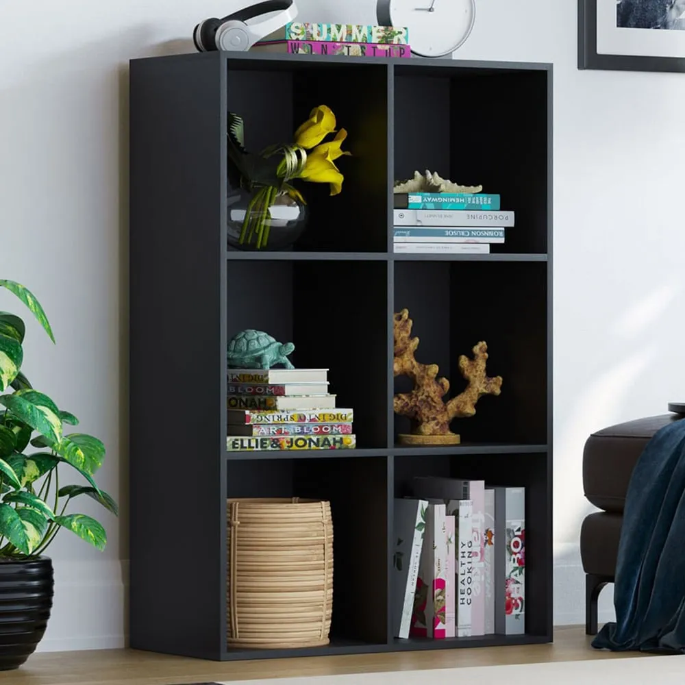 Durham 6 Shelf Cube Storage Unit - Black image