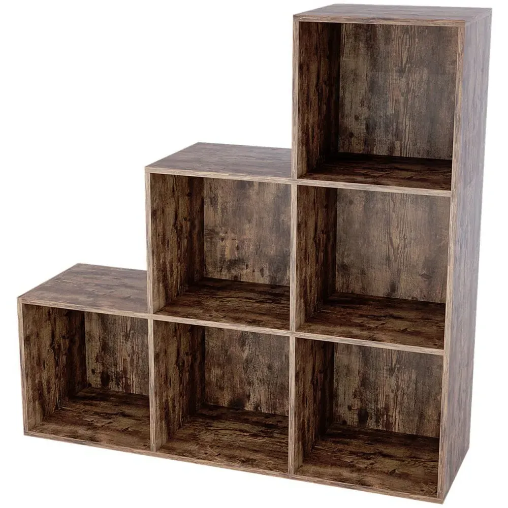 Durham 6 Shelf Cube Storage Unit - Dark Wood