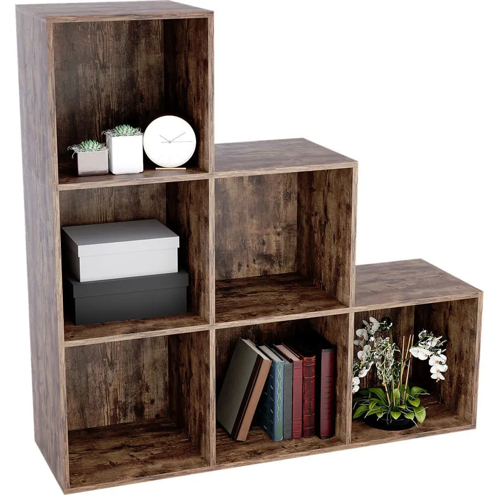 Durham 6 Shelf Cube Storage Unit - Dark Wood