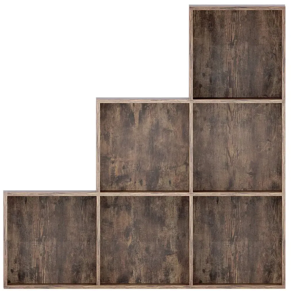 Durham 6 Shelf Cube Storage Unit - Dark Wood