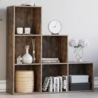 Durham 6 Shelf Cube Storage Unit - Dark Wood