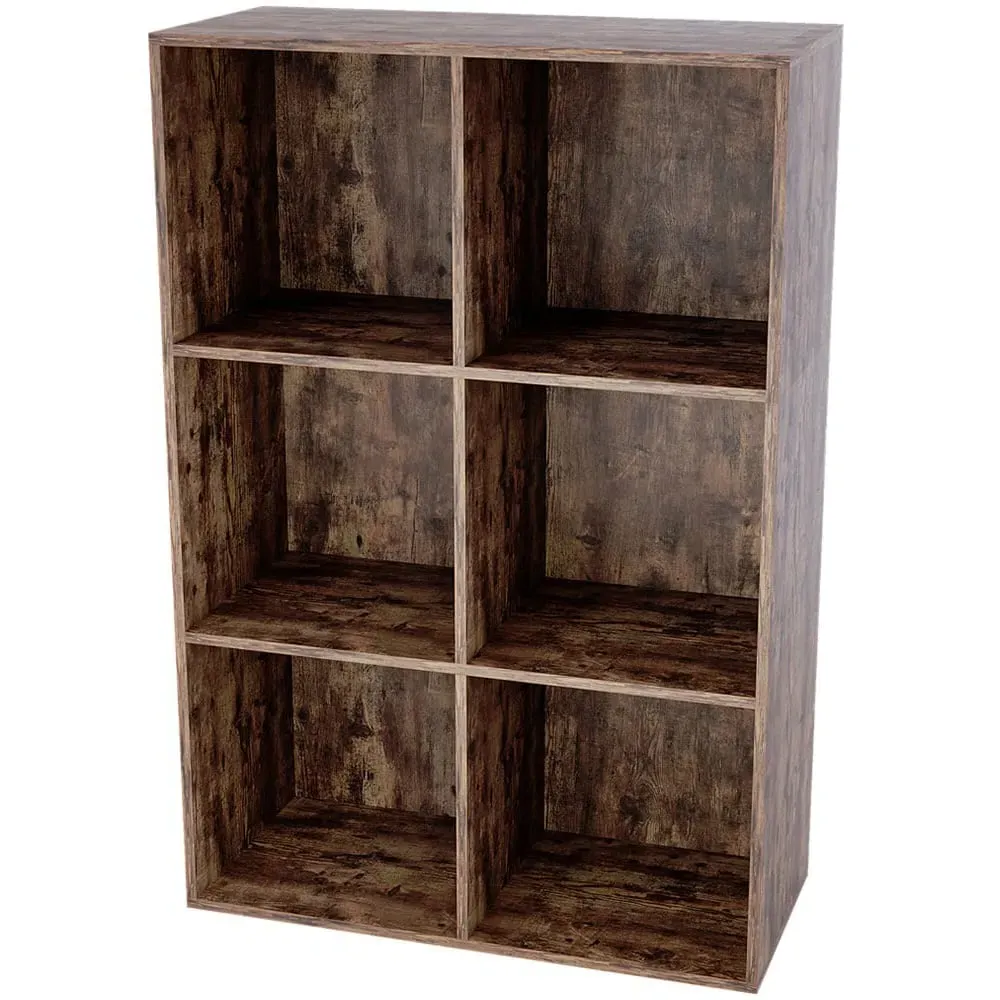 Durham 6 Shelf Cube Storage Unit - Dark Wood
