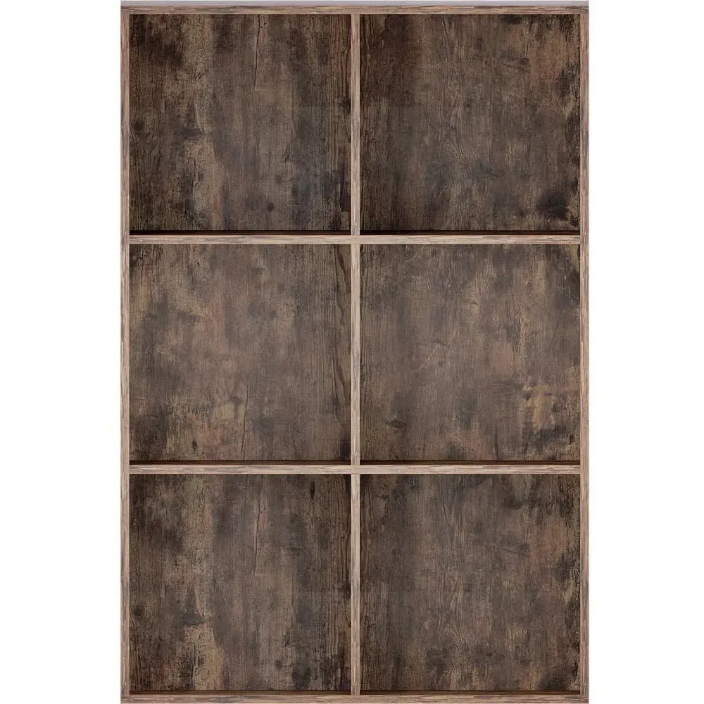 Durham 6 Shelf Cube Storage Unit - Dark Wood