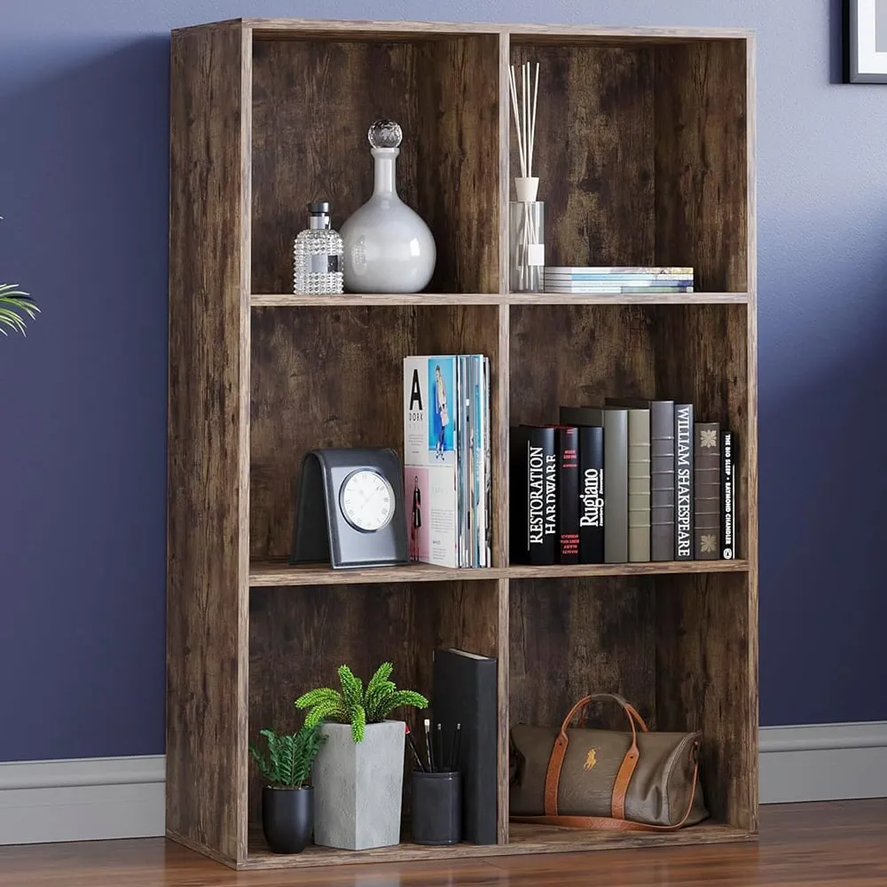 Durham 6 Shelf Cube Storage Unit - Dark Wood