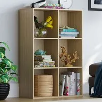 Durham 6 Shelf Cube Storage Unit - Oak