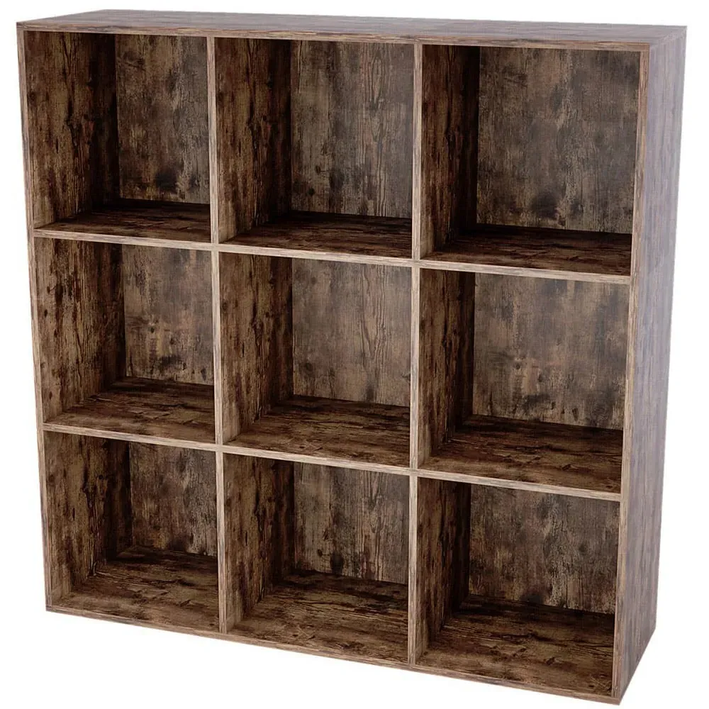 Durham 9 Shelf Cube Storage Unit - Dark Wood