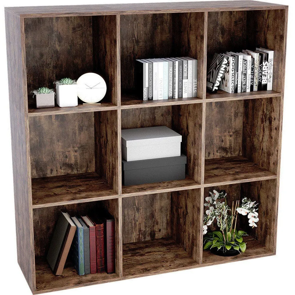 Durham 9 Shelf Cube Storage Unit - Dark Wood
