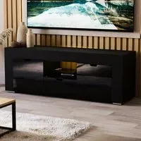 Eclipse 2 Door TV Unit with LED Lighting - Black