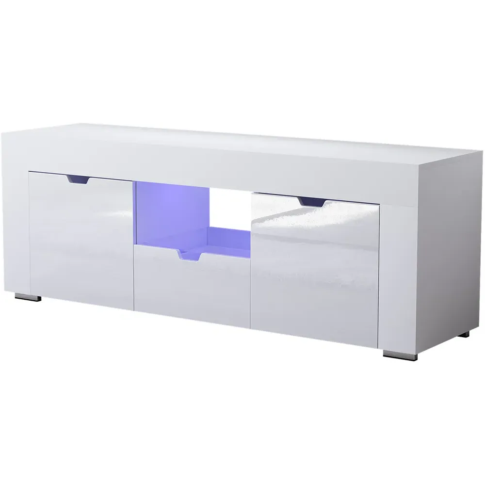 Eclipse 2 Door TV Unit with LED Lighting - White