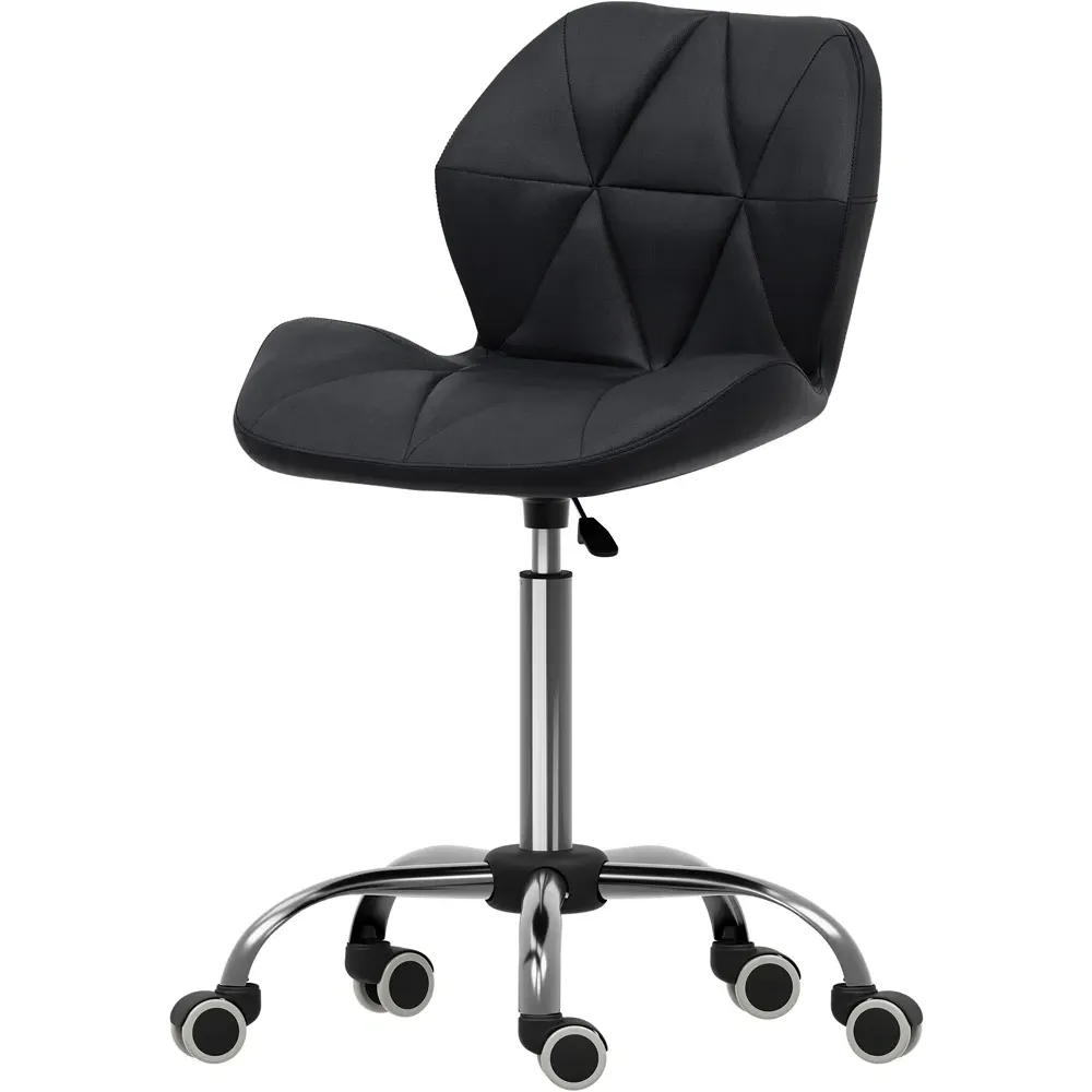 Geo Swivel Office Chair with Gas Lift - Black, PU Leather