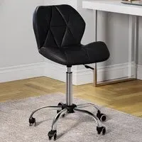 Geo Swivel Office Chair with Gas Lift - Black, PU Leather