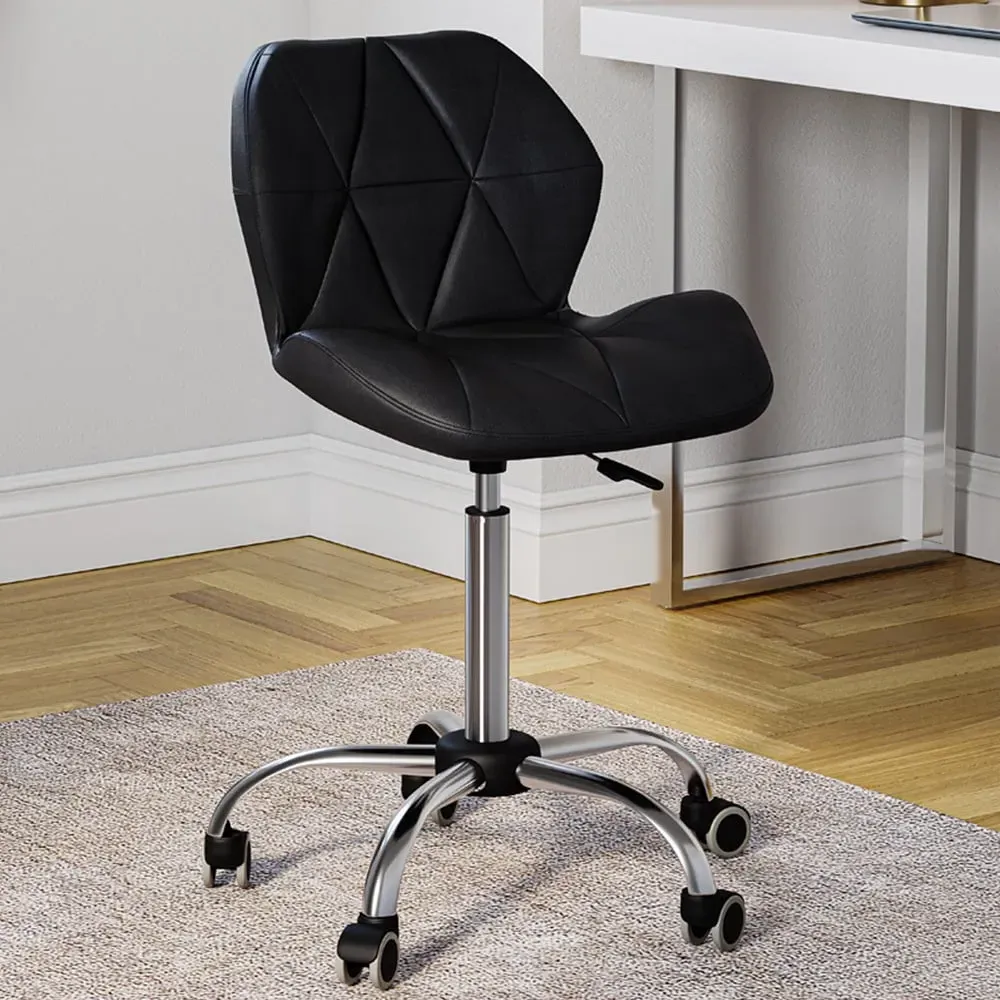Geo Swivel Office Chair with Gas Lift - Black, PU Leather