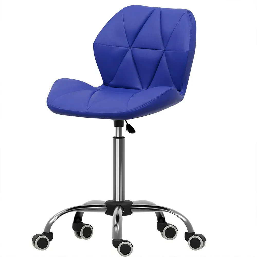 Geo Swivel Office Chair with Gas Lift - Blue, PU Leather