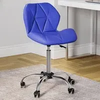 Geo Swivel Office Chair with Gas Lift - Blue, PU Leather