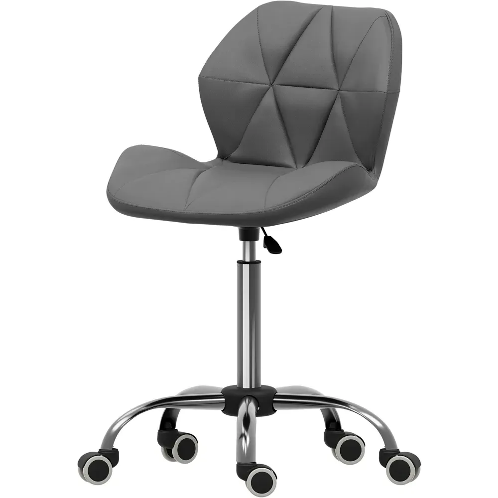 Geo Swivel Office Chair with Gas Lift - Grey, PU Leather
