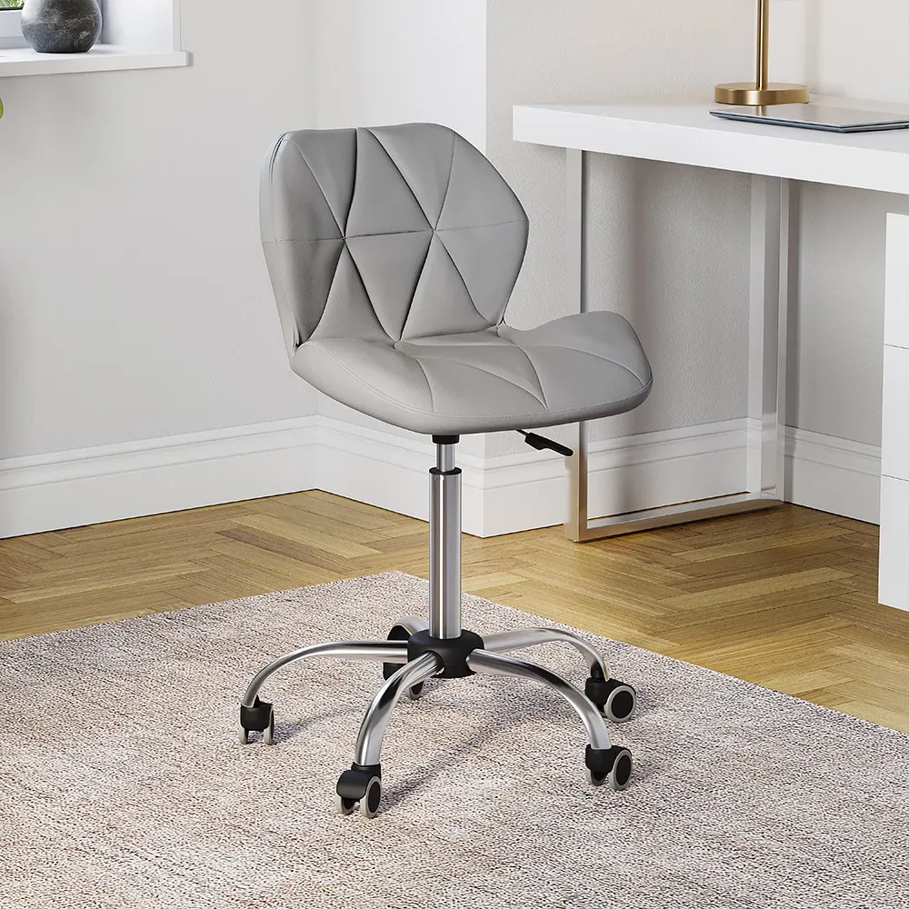 Geo Swivel Office Chair with Gas Lift - Grey, PU Leather