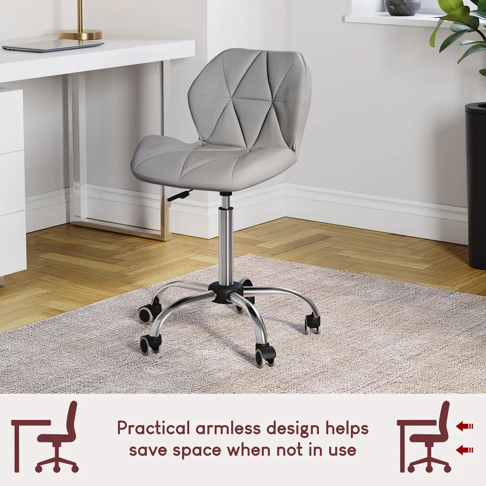 Geo Swivel Office Chair with Gas Lift - Grey, PU Leather
