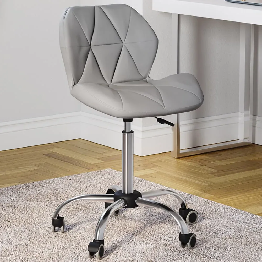 Geo Swivel Office Chair with Gas Lift - Grey, PU Leather