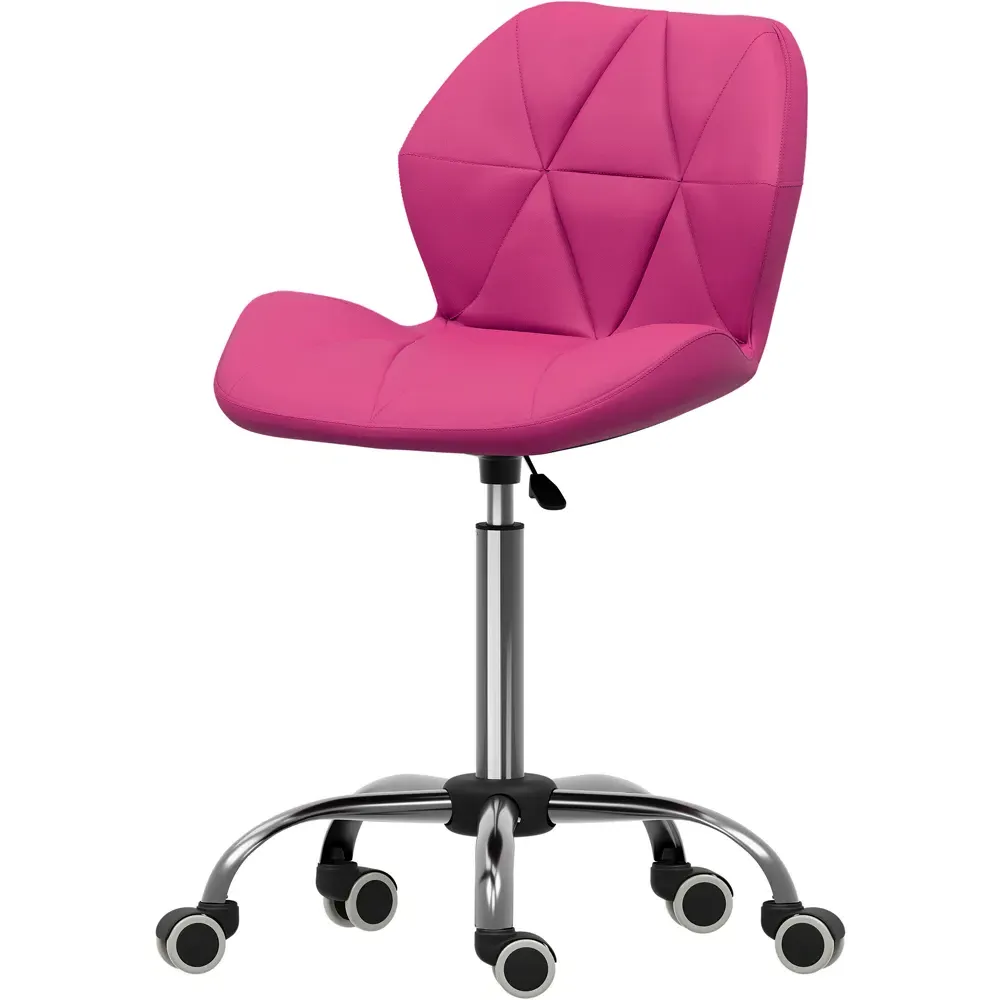 Geo Swivel Office Chair with Gas Lift - Pink, PU Leather