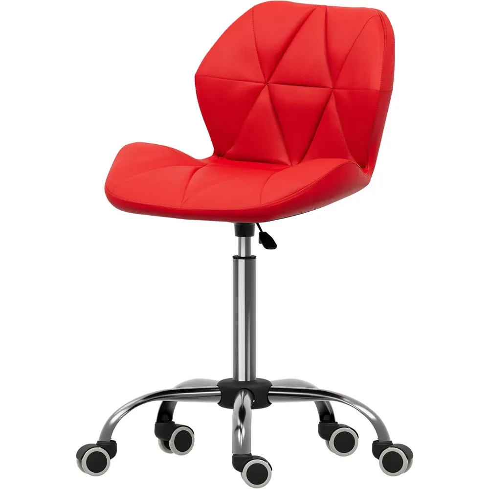 Geo Swivel Office Chair with Gas Lift - Red, PU Leather