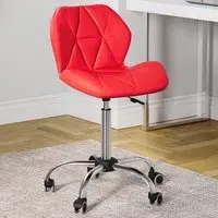 Geo Swivel Office Chair with Gas Lift - Red, PU Leather