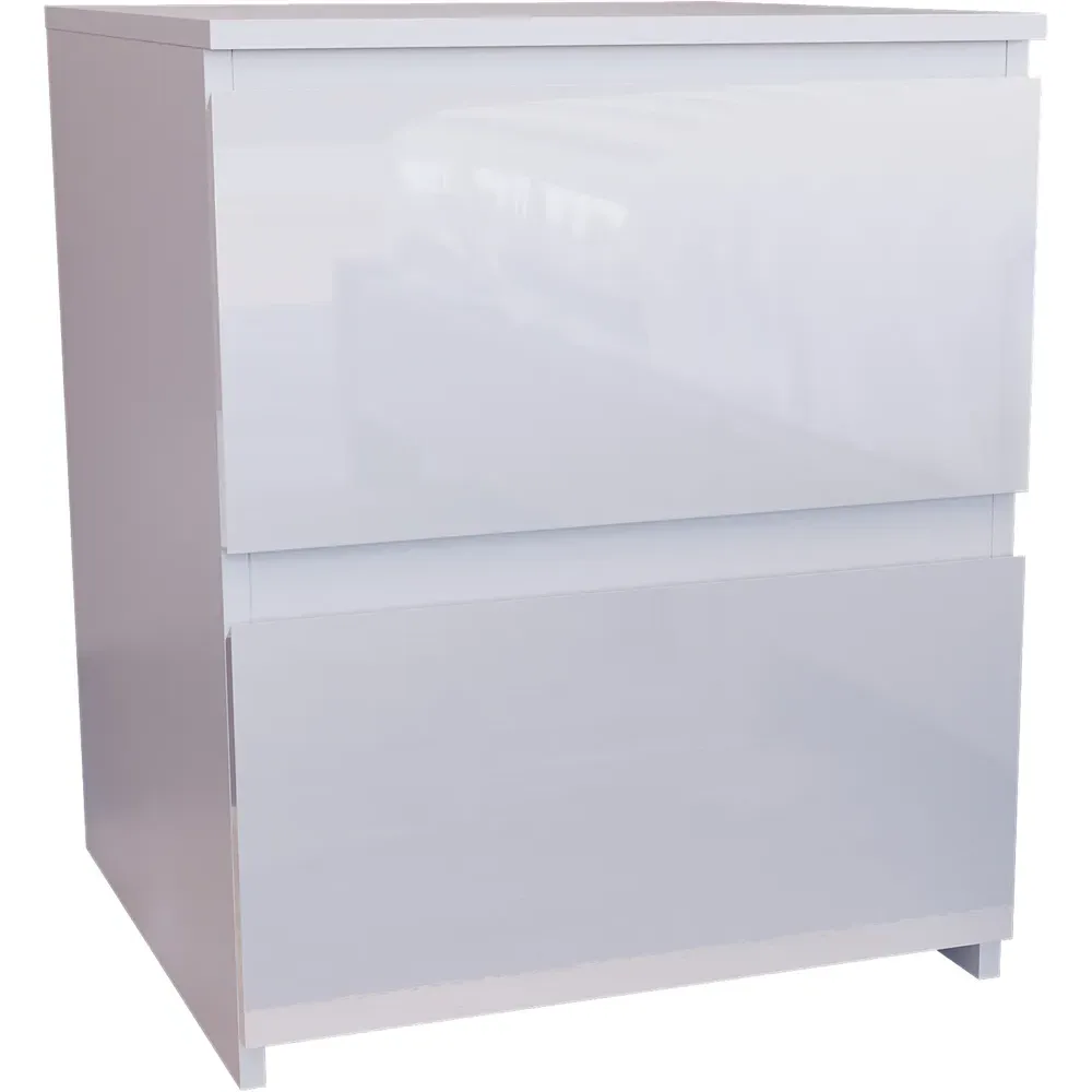 Glinton 2 Drawer Bedside Table - White