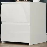 Glinton 2 Drawer Bedside Table - White