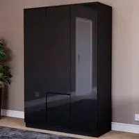 Glinton 3 Door 2 Drawer Wardrobe - Black