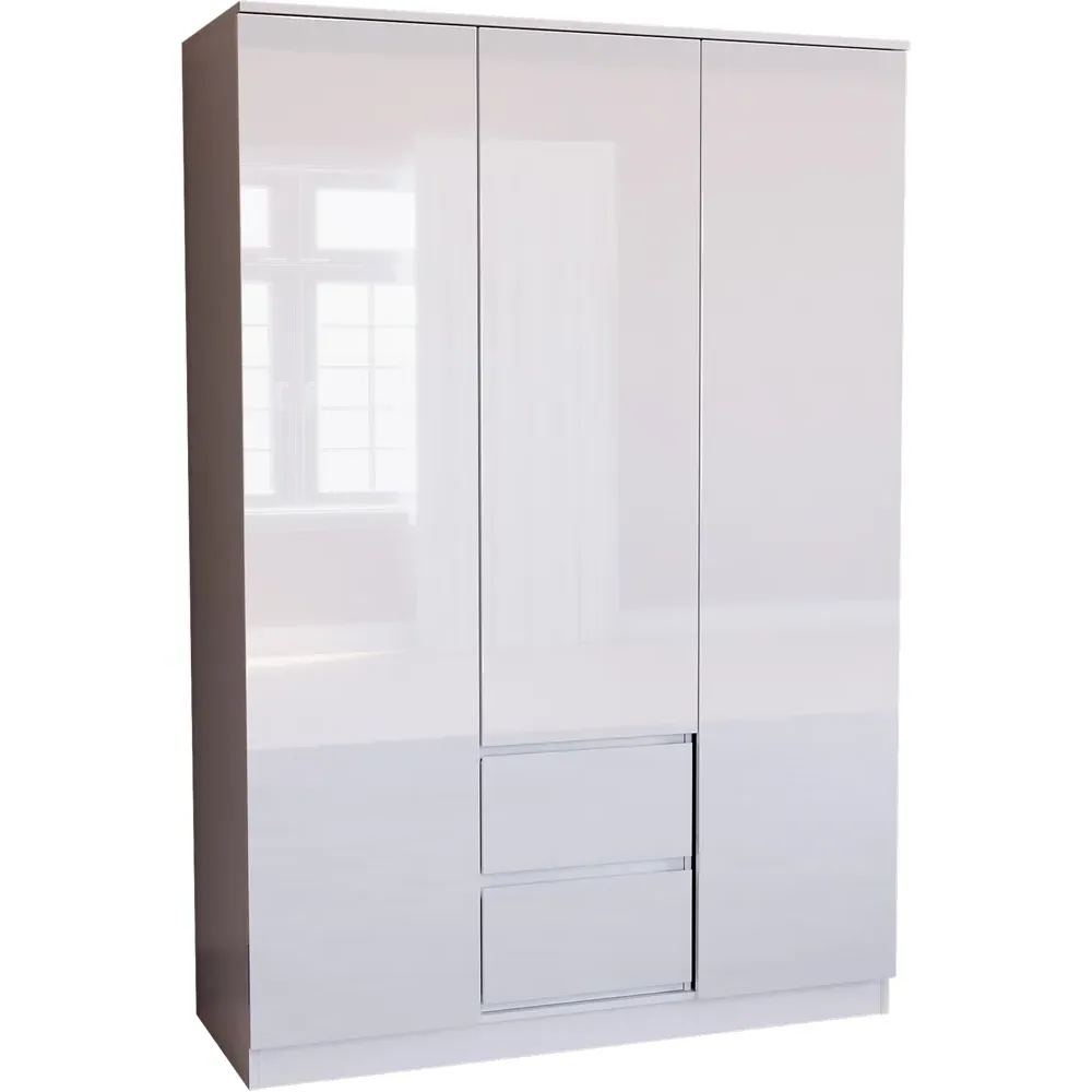 Glinton 3 Door 2 Drawer Wardrobe - White