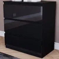 Glinton 3 Drawer Chest of Drawers - Black