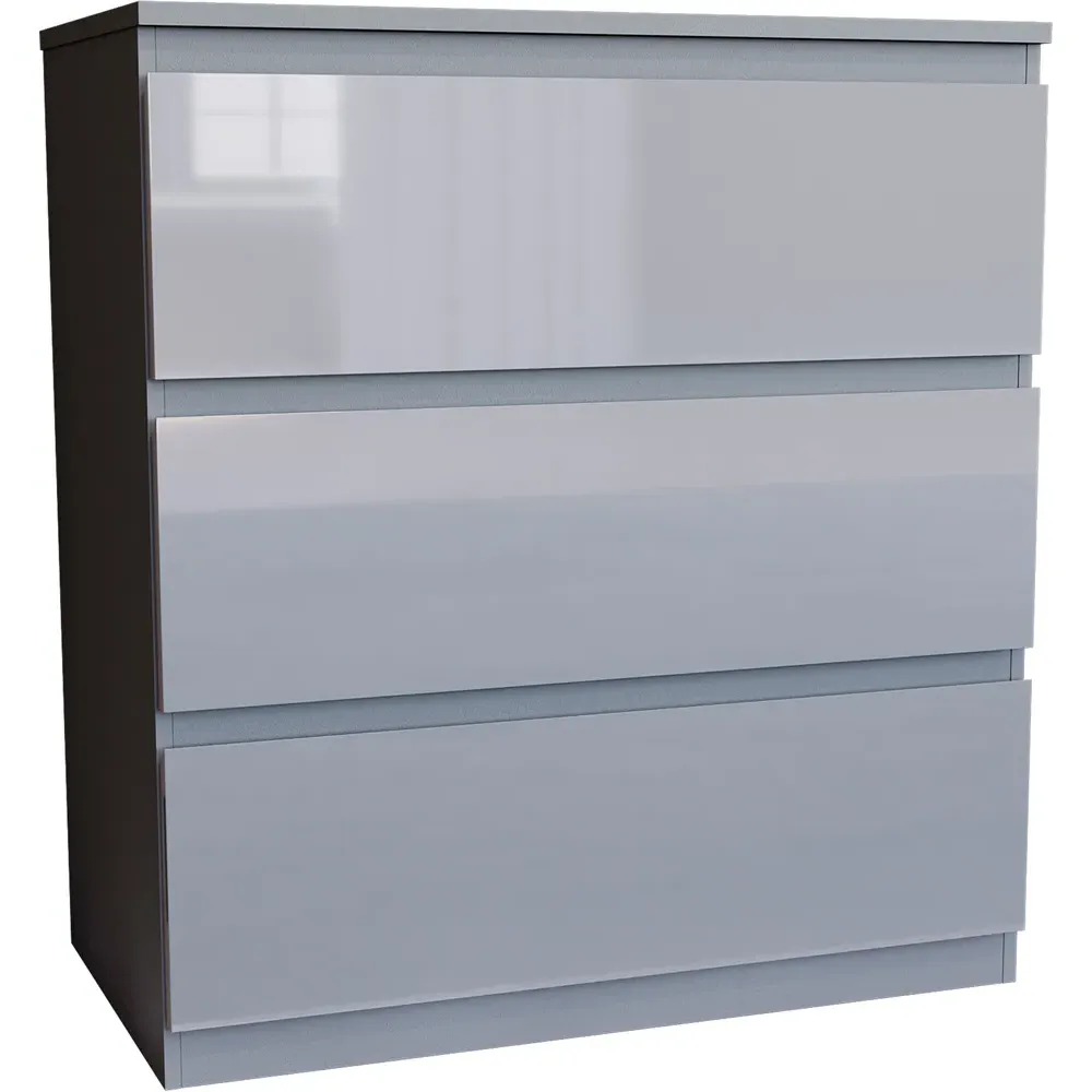 Glinton 3 Drawer Chest of Drawers - Grey