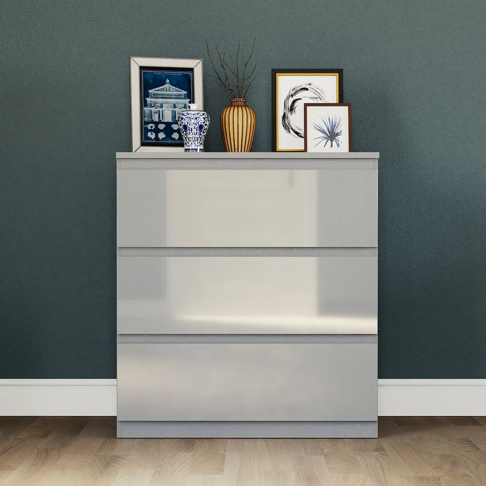 Glinton 3 Drawer Chest of Drawers - Grey