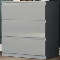 Glinton 3 Drawer Chest of Drawers - Grey