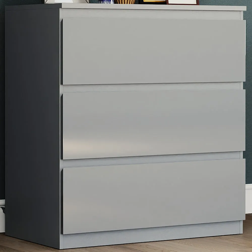 Glinton 3 Drawer Chest of Drawers - Grey image