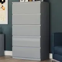Glinton 5 Drawer Chest of Drawers - Grey