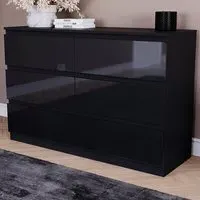 Glinton 6 Drawer Chest of Drawers - Black