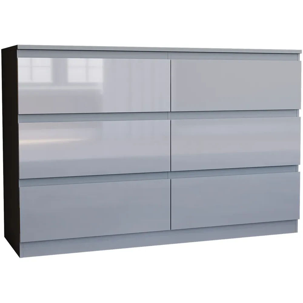 Glinton 6 Drawer Chest of Drawers - Grey