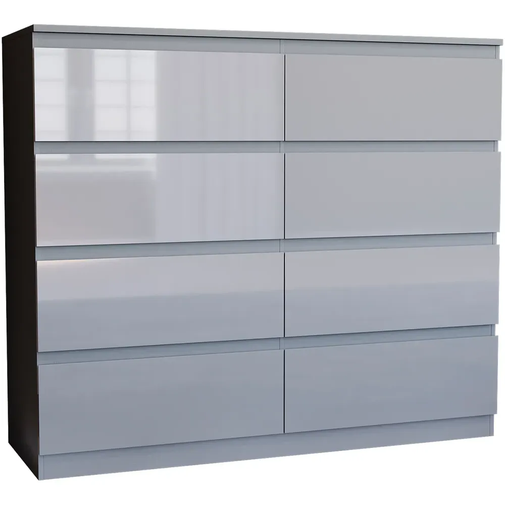 Glinton 8 Drawer Chest of Drawers - Grey