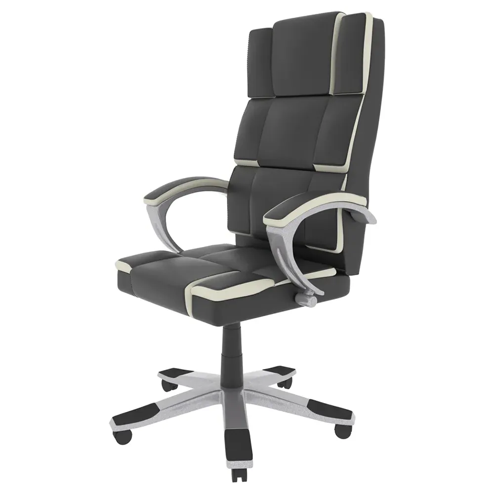 Henderson Swivel Office Chair - Black, PU Leather