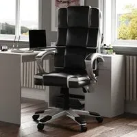 Henderson Swivel Office Chair - Black, PU Leather