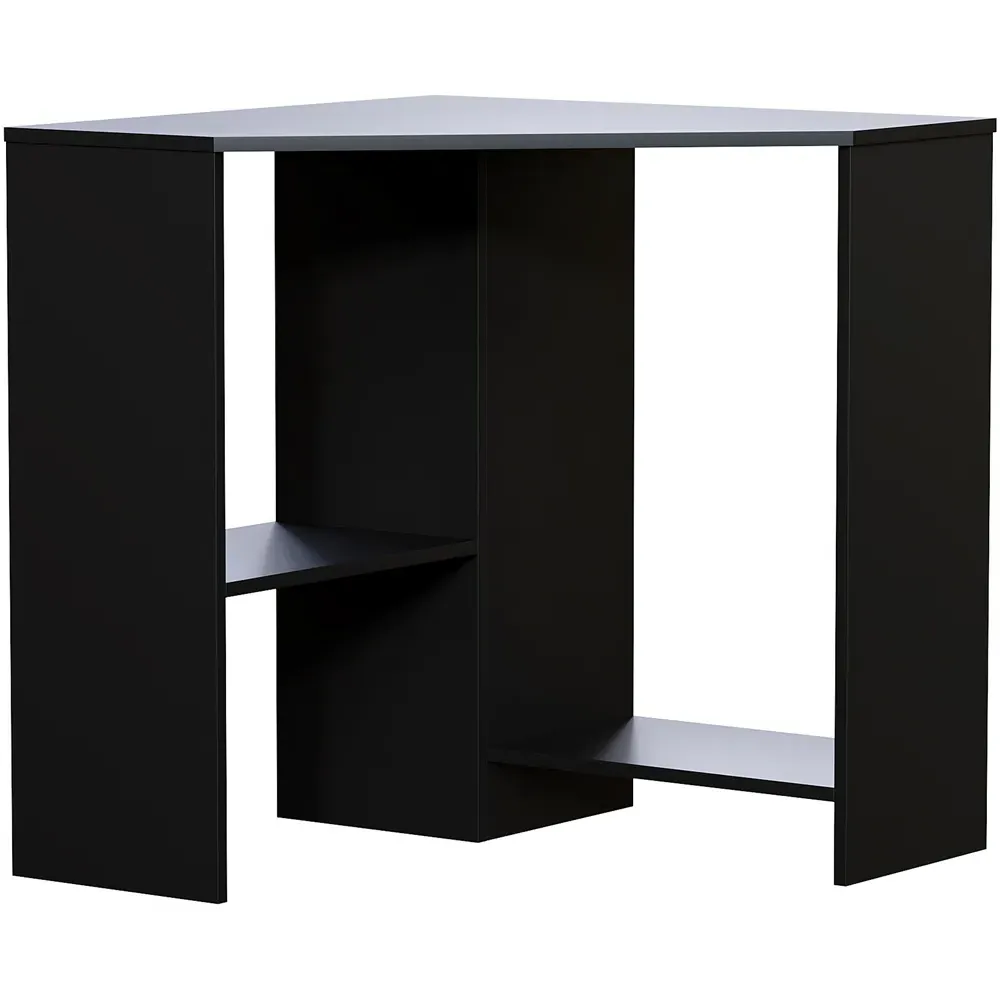 Hetton Corner Computer Desk with Storage - Black