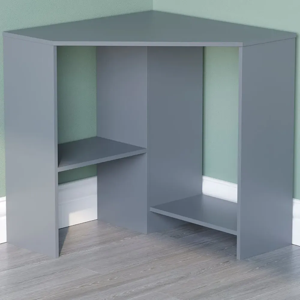Hetton Corner Computer Desk with Storage - Grey